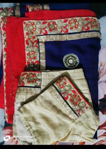 Blue and Red Saree