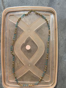Gold & Blue Beaded Necklace