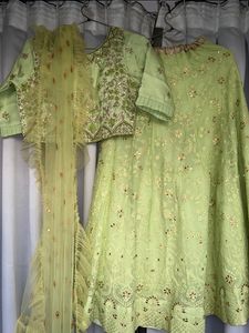 Lucknowi Design Moti Work Legenga Choli Set
