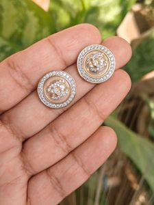Elegant CC Pearl Stud Earrings