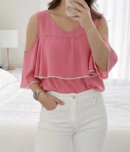 Cute Cold Shoulder pink 💕 Top