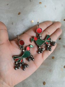 Orignal glass handmade antique bird Earrings