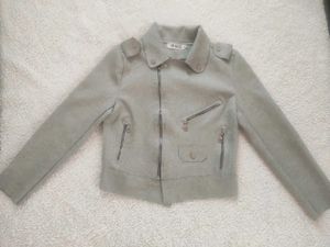 Sage green faux Suede Jacket