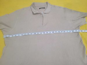 Zudio Men's Zip Neck Polo Shirt