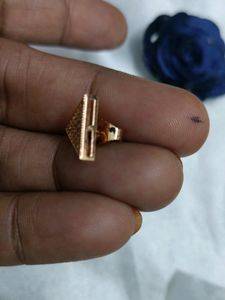 American Diamond Rose Gold Traingle Earrings