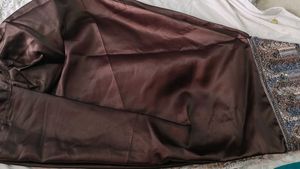 Designer Silk Blouse with Embellished Sleeves