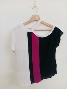 Color Block Cutout T-Shirt
