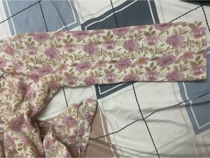 Floral short kurti with bell sleeves