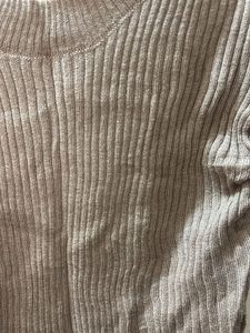 Casual Brown Ribbed Knit Top