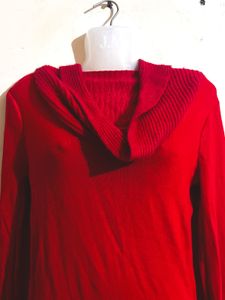 Red Knit Pullover Sweater