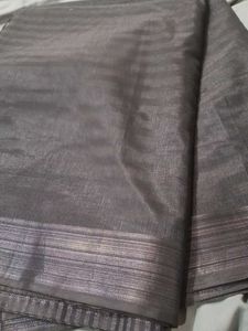 Elegant Coffee Brown Striped Saree