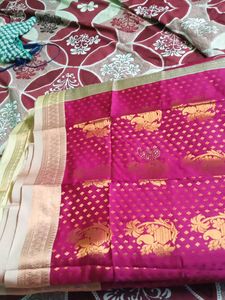 Beautiful Pink Silk Saree