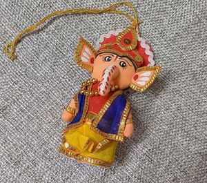 Cute Bal Ganesha Handmade Plush Cloth Car Hanging