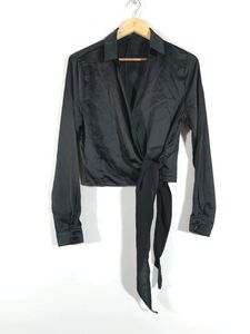 Black Western Wrap Top(women's)