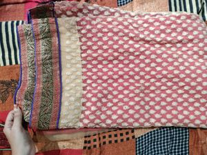 Elegant Embroidered Saree double colour
