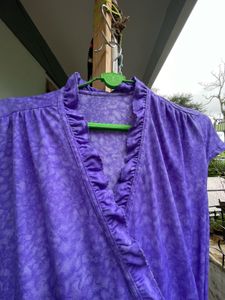 Purple Floral Wrap Dress