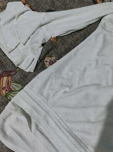 Stylish White Top with Pendant Detail