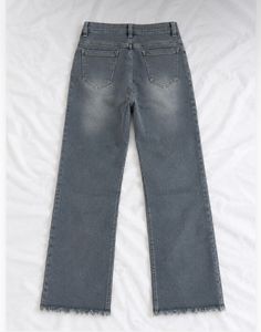 Grey Straight Leg Denim Jeans