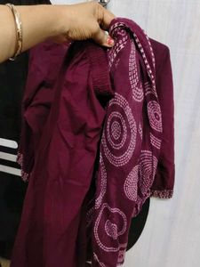 Maroon Kurta with Mirror Work