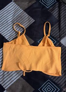 Orange Textured Cami Crop Top