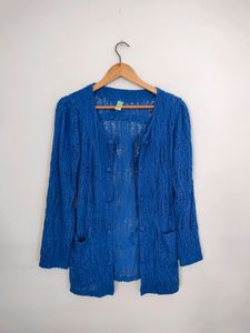 Blue Casual Overcoat (Women's)