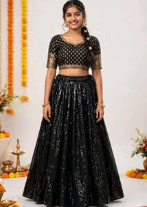Stunning Black Sequined Lehenga Choli
