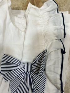 Adorable White Baby Dress &amp; Bloomers Set