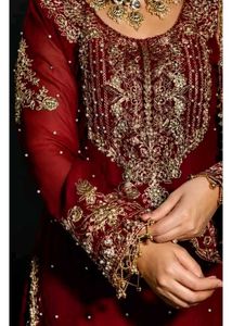 beautiful wine colour Pakistani suit