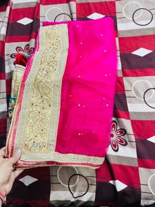 Stunning Teal Lehenga with Pink Dupatta