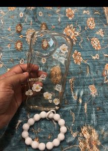3 Cute Floral iPhone 15 Case with Rhinestones