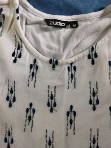White printed kurta