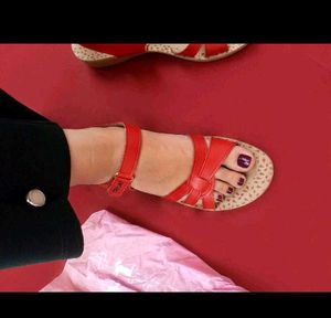 Red Strappy Sandals