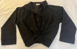 Black Glitter Crop Top