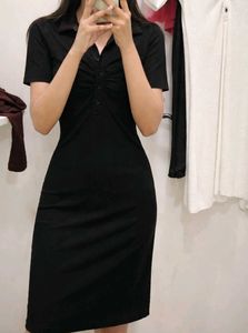 Classic Black Polo Neck Dress