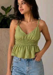 Lime Green Smocked Camisole Top