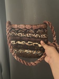 Animal Print Satin Cane Bag