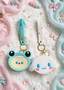 🆕kawai silicone coins pouches with keychain