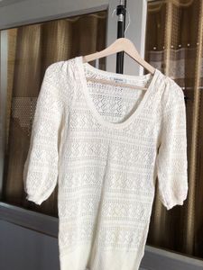 Cream Textured Knit Top☁️🎗️