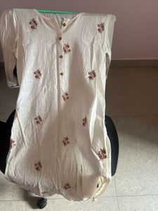 New White Cotton Kurta