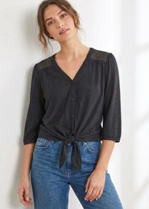 Black Button-Down Top