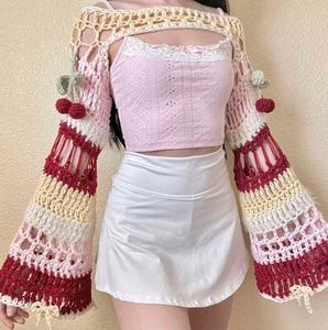 Crochet Cherry Arm Warmers Top