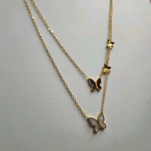 Elegant Butterfly Layered Necklace