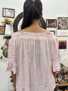Chic Off-Shoulder Striped Top