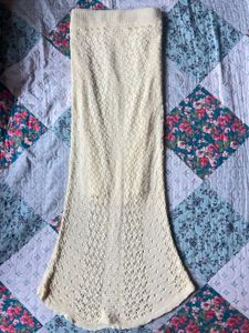 butter yellow Crochet Maxi Skirt