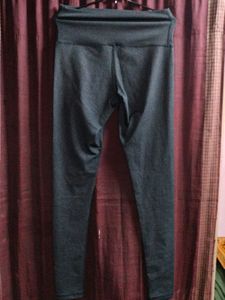 Women's High Waist Dark Grey Polyester Leggings |