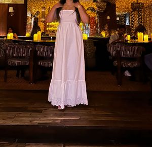 white tube long dress