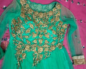Emerald Green Anarkali Gown