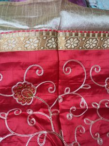 Embroidered silk saree