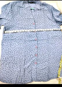 Zudio Xxl Blue Polka Dot Shirt Tunic