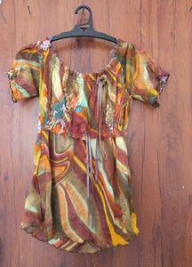 Boho Print Flowy Top